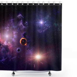 Personality  Starfield Stardust And Nebula Space Art Galaxy Creative Background Shower Curtains