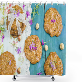 Personality  Sweet Caramel Florentine Cookies With Nuts And Caramel Shower Curtains