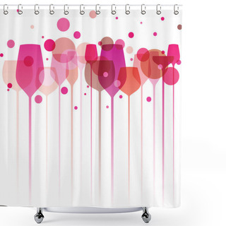 Personality  Pinky Party Glasses Shower Curtains
