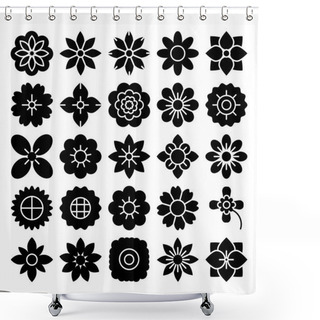 Personality  Florals And Flower Vector Icons Set That Can Be Easily Modified Or Edit  Shower Curtains