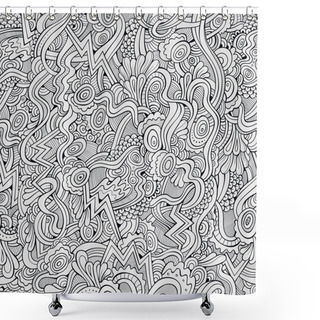 Personality  Vector Seamless Abstract Floral Decorative Pattern. Shower Curtains