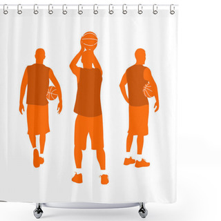 Personality  Basketball Silhouette Vector Image And Illustration Shower Curtains