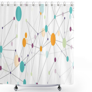 Personality  Line Points Connections Geometric Abstract Background. Shower Curtains