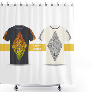 Personality  Tshirt Design Three Shower Curtains