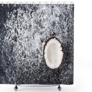 Personality  Halved Coconut And Shavings   Shower Curtains