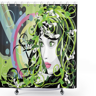 Personality  Spring Floral Girl Shower Curtains