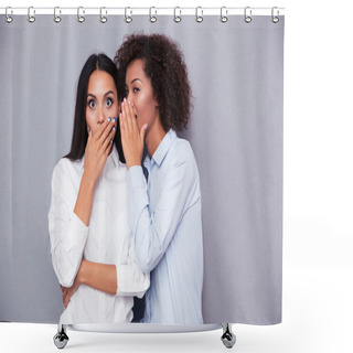 Personality  Portrait Of A Two Girls Gossip  Shower Curtains