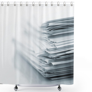 Personality  Stack Of White Papers Shower Curtains