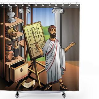 Personality  New Invention Of Archimedes Shower Curtains