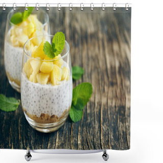 Personality  Chia Seed Pudding With Caramelized Apple And Crushed Grain Cookies Shower Curtains