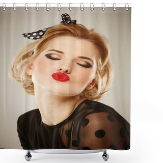 Personality  Blowing A Kiss Shower Curtains