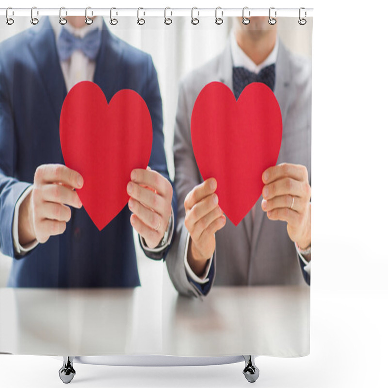 Personality  Male Gay Couple On Valentine Day Shower Curtains