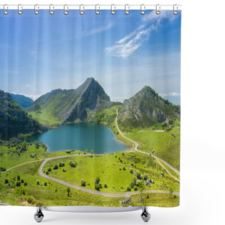 Personality  Beautiful Nature Of Spain: Covadonga Mountain Lakes In Summer Su Shower Curtains