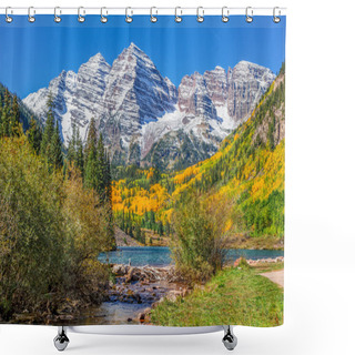 Personality  Maroon Bells In Fall Shower Curtains