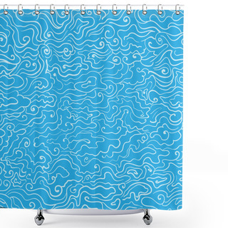 Personality  Seamless Waves Pattern Shower Curtains