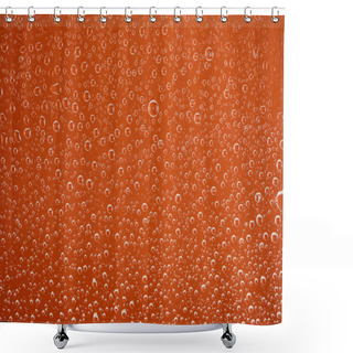 Personality  Clear Transparent Water Drops On Orange Background Shower Curtains