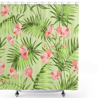 Personality  Beautiful Tropical Flowers. Shower Curtains