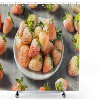 Personality  Organic Raw Pink Pineberries Strawberry In A Bowl Shower Curtains