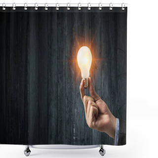 Personality  Light Bulb Image As Symbol Of Innovation Shower Curtains