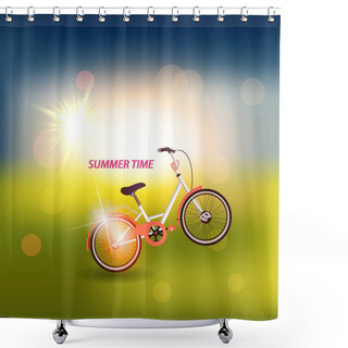 Personality  Vintage Bicycle, Vector Illustration Shower Curtains