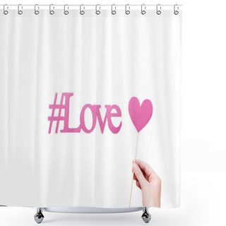 Personality  Love Hashtag With Heart Sign Shower Curtains