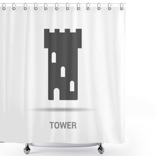 Personality  Castle Tower Icon Shower Curtains