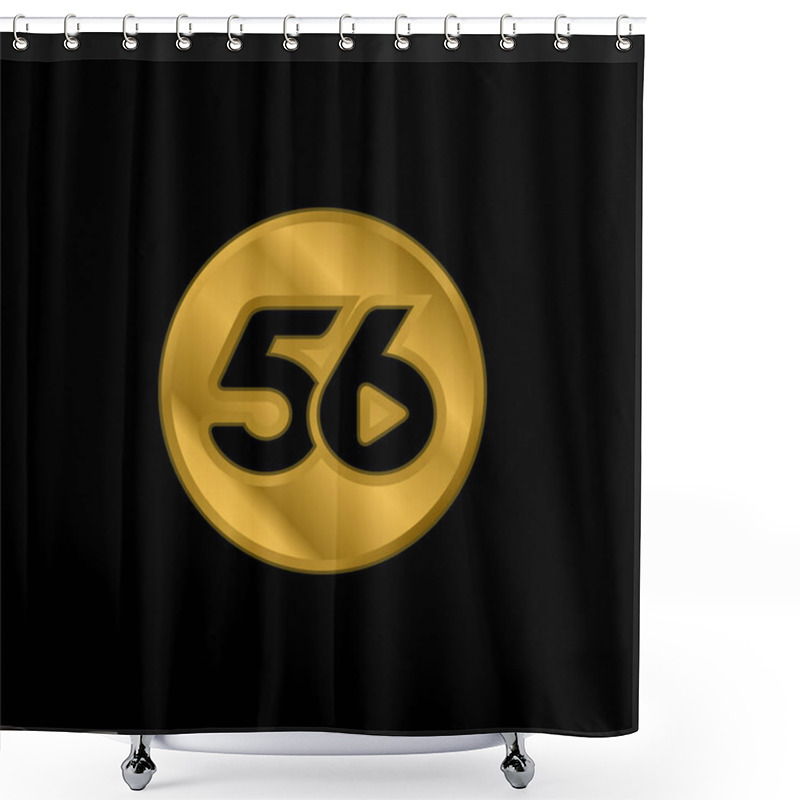 Personality  56 Social Logo gold plated metalic icon or logo vector shower curtains