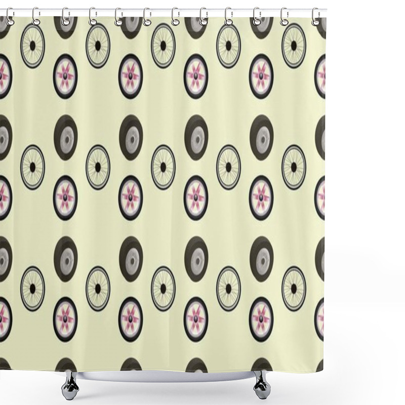 Personality  Colored Background With Different Accessories Shower Curtains