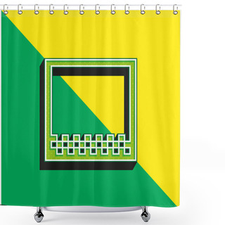 Personality  Bottom Margin Green And Yellow Modern 3d Vector Icon Logo Shower Curtains