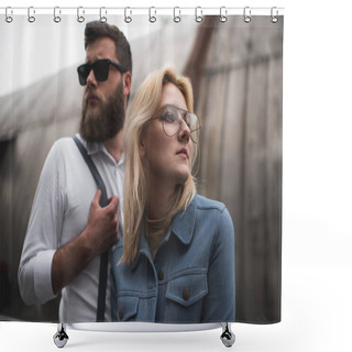 Personality  Stylish Young Couple Shower Curtains