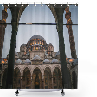 Personality  View Through Arch On Suleymaniye Mosque In Istanbul, Turkey Shower Curtains