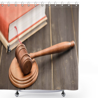Personality  Wooden Mallet Of Judge  Shower Curtains