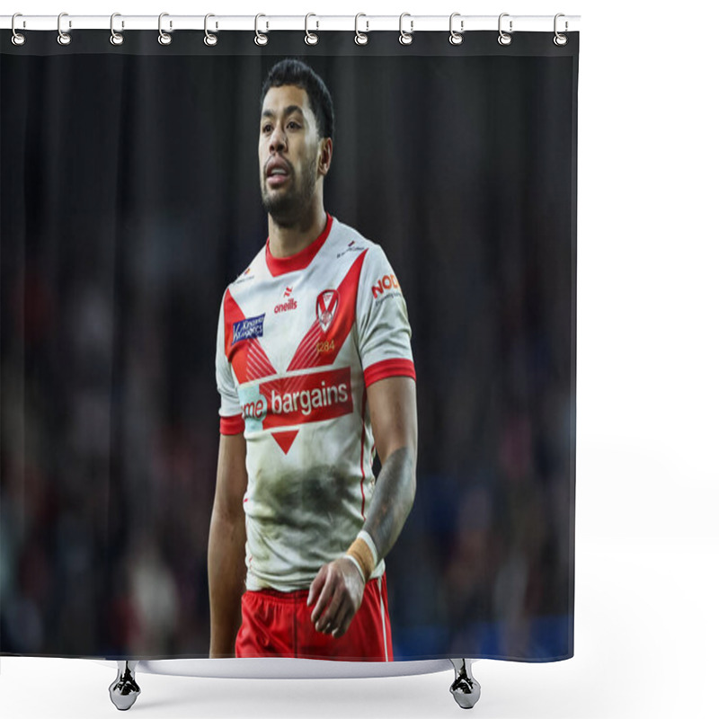 Personality  Waqa Blake Of St. Helens During The Betfred Super League Round 5 Match Leeds Rhinos Vs St Helens At Headingley Stadium, Leeds, United Kingdom, 15th March 202 Shower Curtains