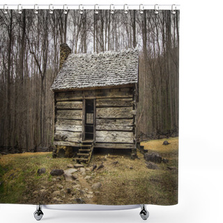 Personality  Pioneer Cabin In The Smoky Mountains National Park Shower Curtains