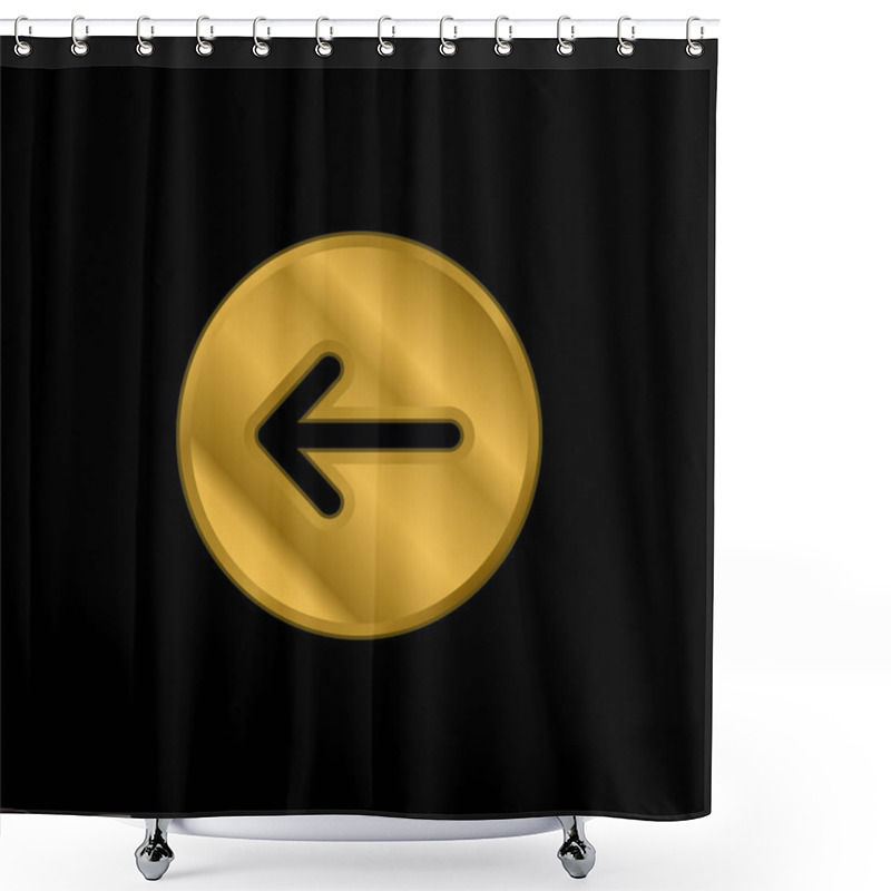 Personality  Back Gold Plated Metalic Icon Or Logo Vector Shower Curtains