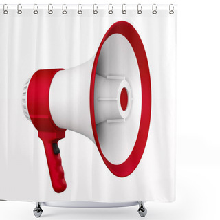 Personality  Megaphone On White Background. Isolated 3D Illustration Shower Curtains