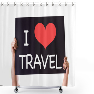 Personality  I Love Travel Card Shower Curtains
