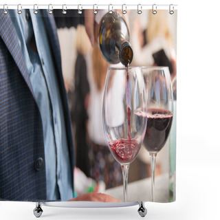 Personality  Red Wine Being Poured In The Glass Shower Curtains