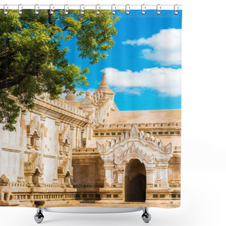 Personality  View Of The Temple Building In Bagan, Myanmar. Copy Space For Text. Vertical. Shower Curtains