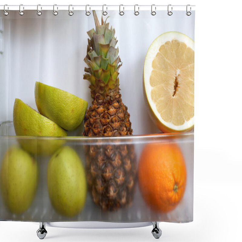 Personality  Fruits In Refrigerator Shower Curtains