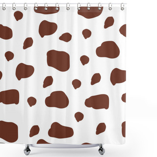 Personality  Cow Skin Texture, Spot Repeated Seamless Pattern Vector. Animal Print Dalmatian Dog Stains. Shower Curtains
