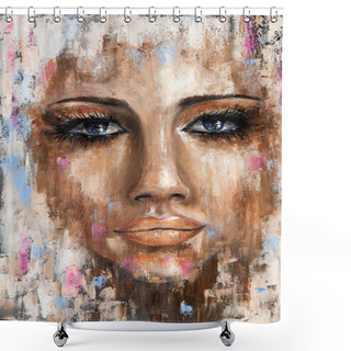 Personality  Abstract Woman Shower Curtains