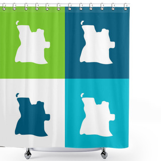Personality  Angola Flat Four Color Minimal Icon Set Shower Curtains