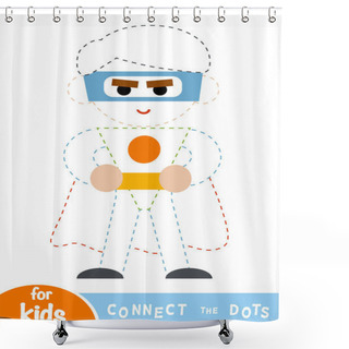 Personality  Connect The Dots, Education Game For Children, Superhero Shower Curtains