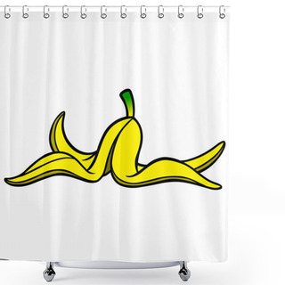 Personality  Banana Peel - A Cartoon Illustration Of A Banana Mascot. Shower Curtains