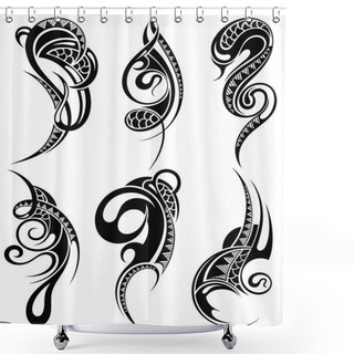 Personality  Tattoo Elements Set Shower Curtains