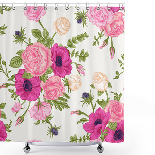 Personality  Card With Garden Flowers. Shower Curtains