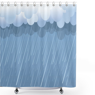 Personality  Rain.Vector Image With Dark Clouds In Wet Day Shower Curtains