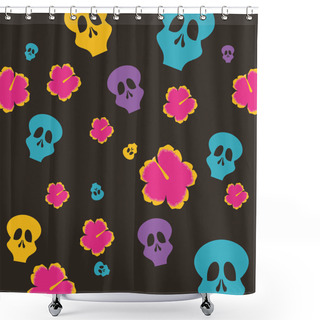 Personality  Day Of The Dead Celebration Shower Curtains