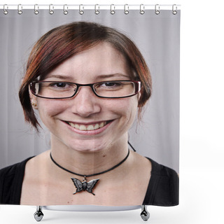 Personality  Happy Smiling Portrait Shower Curtains